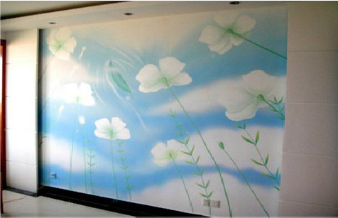 利辛画墙绘怎么画好白云的蓬松感？