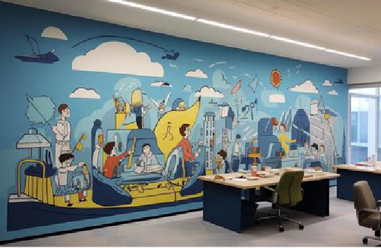 利辛办公室墙绘的特点。