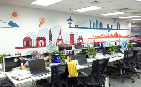 利辛教你设计办公室墙绘的方法。